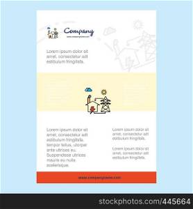 Template layout for Electric power comany profile ,annual report, presentations, leaflet, Brochure Vector Background