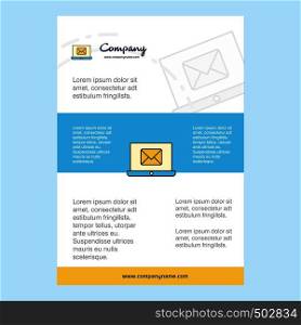 Template layout for Email on laptop comany profile ,annual report, presentations, leaflet, Brochure Vector Background