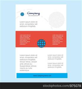 Template layout for Globe comany profile ,annual report, presentations, leaflet, Brochure Vector Background