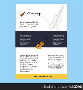 Template layout for Guitar comany profile ,annual report, presentations, leaflet, Brochure Vector Background