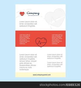 Template layout for Heart beat comany profile ,annual report, presentations, leaflet, Brochure Vector Background