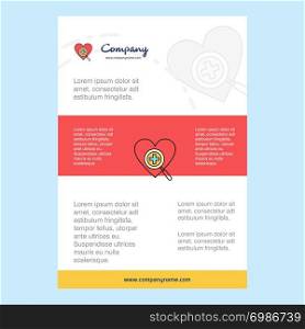 Template layout for Heart comany profile ,annual report, presentations, leaflet, Brochure Vector Background