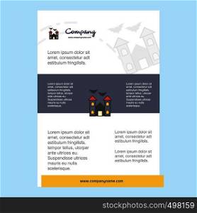 Template layout for Hunted house comany profile ,annual report, presentations, leaflet, Brochure Vector Background