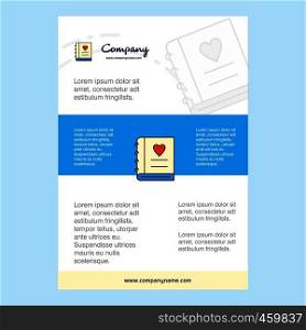 Template layout for Love diary comany profile ,annual report, presentations, leaflet, Brochure Vector Background