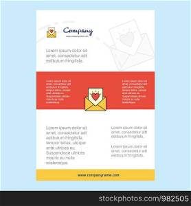 Template layout for Love letter comany profile ,annual report, presentations, leaflet, Brochure Vector Background
