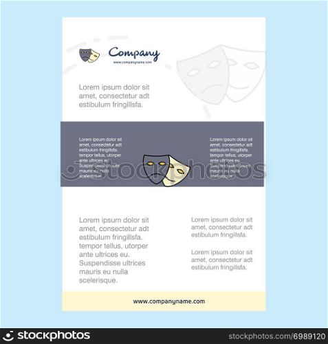 Template layout for Masks comany profile ,annual report, presentations, leaflet, Brochure Vector Background