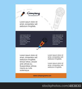 Template layout for Microphone comany profile ,annual report, presentations, leaflet, Brochure Vector Background