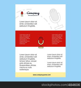 Template layout for Microphone comany profile ,annual report, presentations, leaflet, Brochure Vector Background