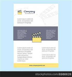 Template layout for Movie clip comany profile ,annual report, presentations, leaflet, Brochure Vector Background