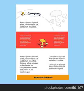 Template layout for Mushroom comany profile ,annual report, presentations, leaflet, Brochure Vector Background