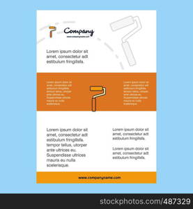 Template layout for Paint roller comany profile ,annual report, presentations, leaflet, Brochure Vector Background