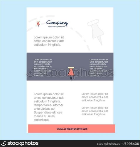 Template layout for Paper pin comany profile ,annual report, presentations, leaflet, Brochure Vector Background