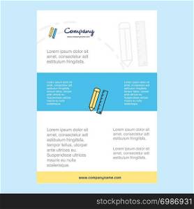 Template layout for Pencil and scale comany profile ,annual report, presentations, leaflet, Brochure Vector Background