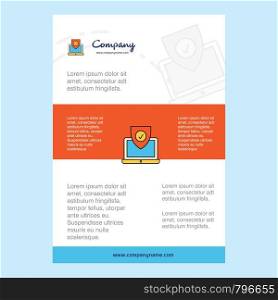 Template layout for Protected laptop comany profile ,annual report, presentations, leaflet, Brochure Vector Background