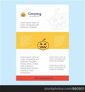 Template layout for Pumpkin comany profile ,annual report, presentations, leaflet, Brochure Vector Background