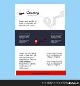 Template layout for Route comany profile ,annual report, presentations, leaflet, Brochure Vector Background