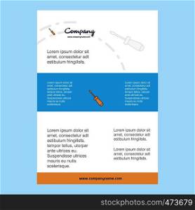 Template layout for Screw driver comany profile ,annual report, presentations, leaflet, Brochure Vector Background