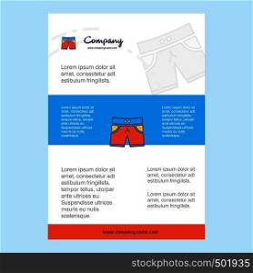 Template layout for Shorts comany profile ,annual report, presentations, leaflet, Brochure Vector Background