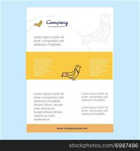 Template layout for Sparrow comany profile ,annual report, presentations, leaflet, Brochure Vector Background