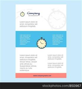 Template layout for Stop watch comany profile ,annual report, presentations, leaflet, Brochure Vector Background