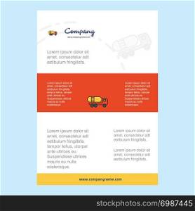Template layout for Tanker truck comany profile ,annual report, presentations, leaflet, Brochure Vector Background
