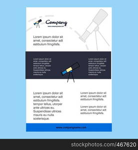 Template layout for Telescope comany profile ,annual report, presentations, leaflet, Brochure Vector Background