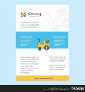 Template layout for Tractor comany profile ,annual report, presentations, leaflet, Brochure Vector Background