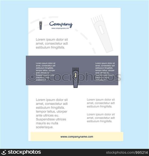 Template layout for Trimmer comany profile ,annual report, presentations, leaflet, Brochure Vector Background