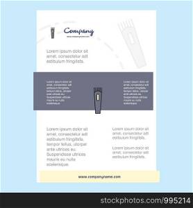 Template layout for Trimmer comany profile ,annual report, presentations, leaflet, Brochure Vector Background