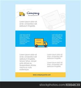 Template layout for Truck comany profile ,annual report, presentations, leaflet, Brochure Vector Background