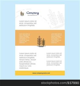 Template layout for Wheat comany profile ,annual report, presentations, leaflet, Brochure Vector Background