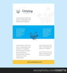 Template layout for Wind blowing comany profile ,annual report, presentations, leaflet, Brochure Vector Background
