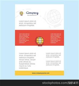 Template layout for World globe comany profile ,annual report, presentations, leaflet, Brochure Vector Background