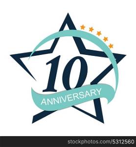 Template Logo 10 Anniversary Vector Illustration EPS10. Template Logo 10 Anniversary Vector Illustration