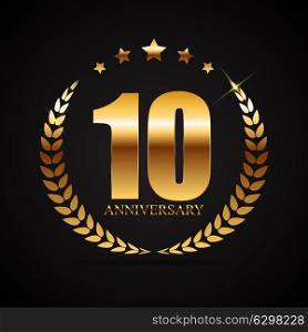 Template Logo 10 Years Anniversary Vector Illustration EPS10. Template Logo 10 Years Anniversary Vector Illustration