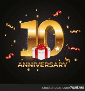 Template Logo 10 Years Anniversary Vector Illustration. Template Logo 10 Years Anniversary Vector Illustration EPS10