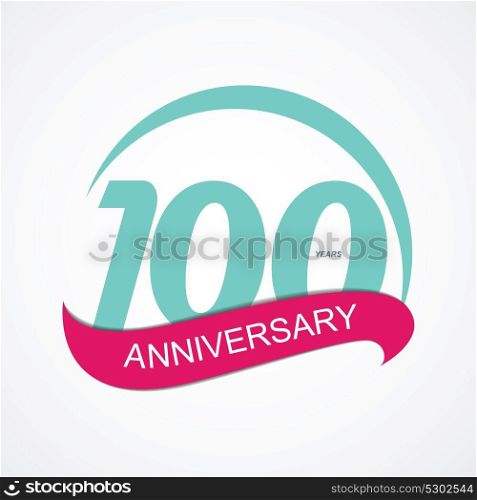 Template Logo 100 Anniversary Vector Illustration EPS10. Template Logo 100 Anniversary Vector Illustration