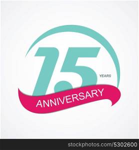 Template Logo 15 Anniversary Vector Illustration EPS10. Template Logo 15 Anniversary Vector Illustration