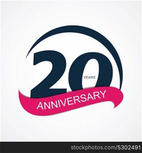 Template Logo 20 Anniversary Vector Illustration EPS10. Template Logo 20 Anniversary Vector Illustration