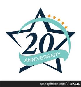 Template Logo 20 Anniversary Vector Illustration EPS10. Template Logo 20 Anniversary Vector Illustration