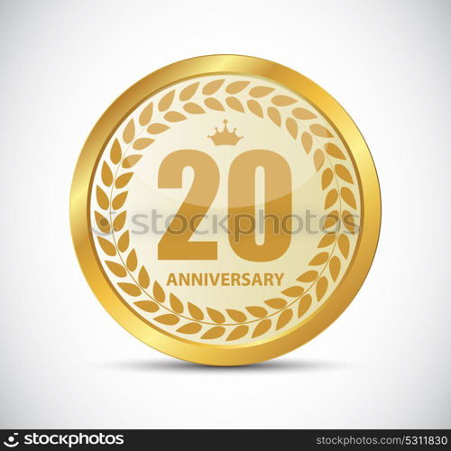 Template Logo 20 Years Anniversary Vector Illustration EPS10. Template Logo 20 Years Anniversary Vector Illustration