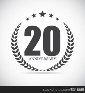 Template Logo 20 Years Anniversary Vector Illustration EPS10. Template Logo 20 Years Anniversary Vector Illustration