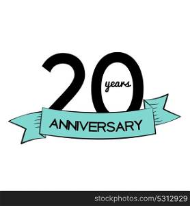 Template Logo 20 Years Anniversary Vector Illustration EPS10. Template Logo 20 Years Anniversary Vector Illustration