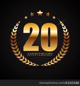 Template Logo 20 Years Anniversary Vector Illustration EPS10. Template Logo 20 Years Anniversary Vector Illustration