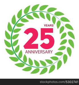 Template Logo 25 Anniversary in Laurel Wreath Vector Illustration EPS10. Template Logo 25 Anniversary in Laurel Wreath Vector Illustratio
