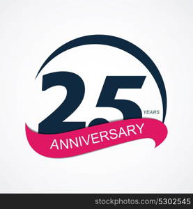 Template Logo 25 Anniversary Vector Illustration EPS10. Template Logo 25 Anniversary Vector Illustration