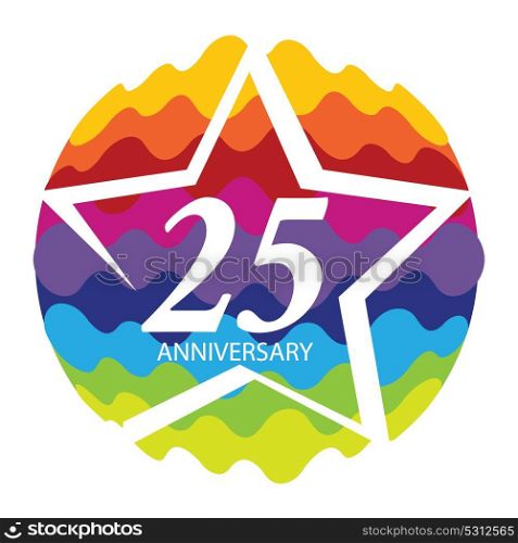 Template Logo 25 Anniversary Vector Illustration EPS10. Template Logo 25 Anniversary Vector Illustration