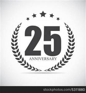 Template Logo 25 Years Anniversary Vector Illustration EPS10. Template Logo 25 Years Anniversary Vector Illustration