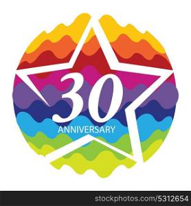 Template Logo 30 Anniversary Vector Illustration EPS10. Template Logo 30 Anniversary Vector Illustration