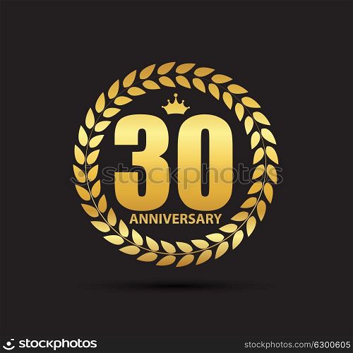 Template Logo 30 Years Anniversary Vector Illustration EPS10. Template Logo 30 Years Anniversary Vector Illustration